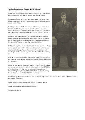 A preview of a PDF biography for Taylor, Dudley George